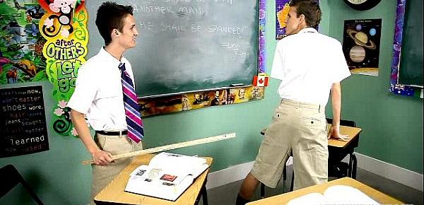  Twink Gets Spanked with Ruler and Fucked in Detention